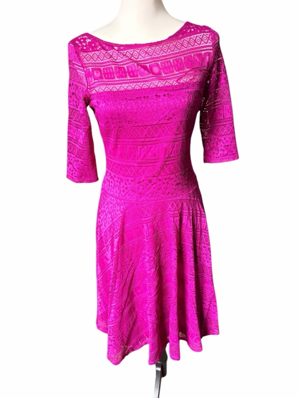 Beauport Women's 3/4 Sleeve Dress Small Pink Purple